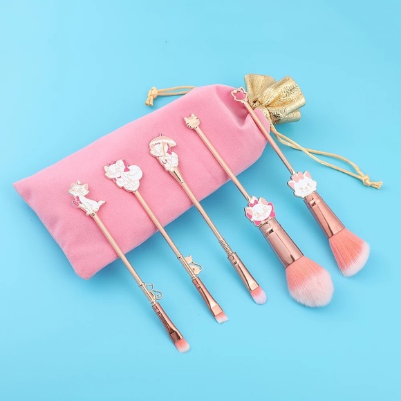 Aristocats Marie the Cat Rose Gold 5 Piece Makeup Brush Set - Picture 3 of 17